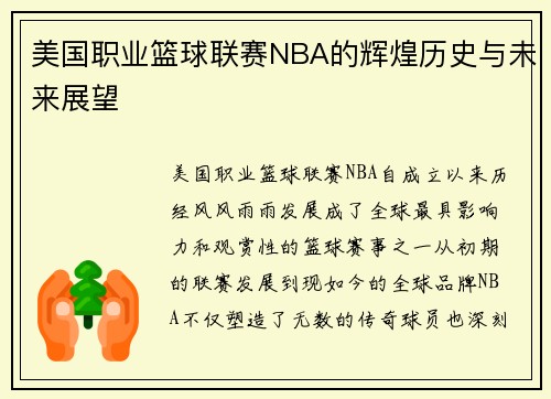 美国职业篮球联赛NBA的辉煌历史与未来展望